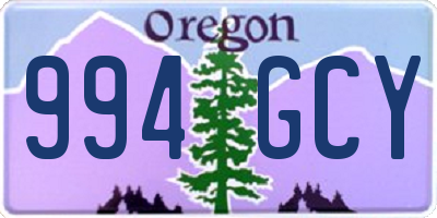 OR license plate 994GCY