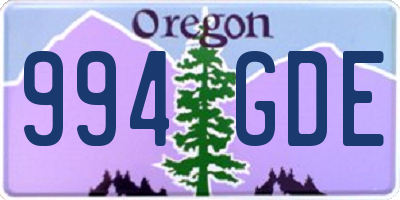 OR license plate 994GDE