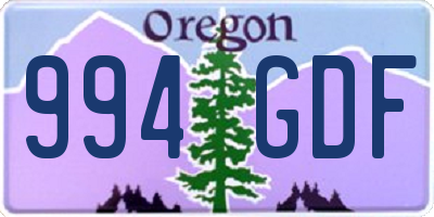 OR license plate 994GDF