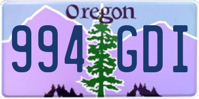 OR license plate 994GDI