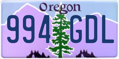 OR license plate 994GDL