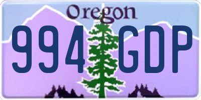 OR license plate 994GDP
