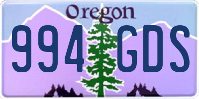 OR license plate 994GDS