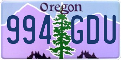 OR license plate 994GDU