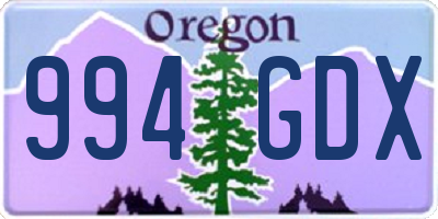 OR license plate 994GDX