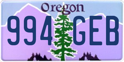 OR license plate 994GEB