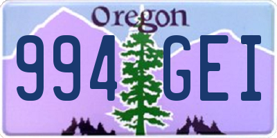 OR license plate 994GEI