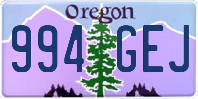 OR license plate 994GEJ