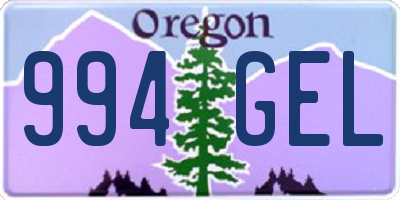 OR license plate 994GEL