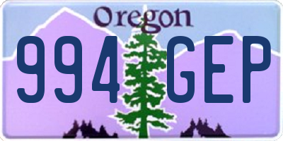 OR license plate 994GEP