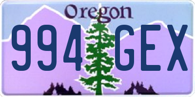 OR license plate 994GEX