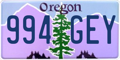 OR license plate 994GEY