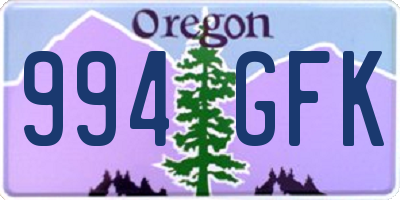 OR license plate 994GFK