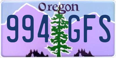 OR license plate 994GFS