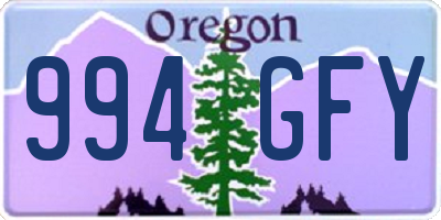 OR license plate 994GFY