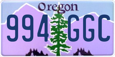 OR license plate 994GGC