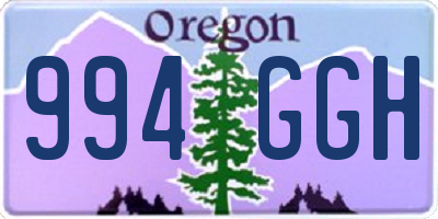 OR license plate 994GGH