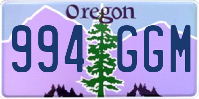 OR license plate 994GGM