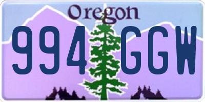 OR license plate 994GGW