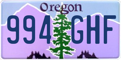 OR license plate 994GHF