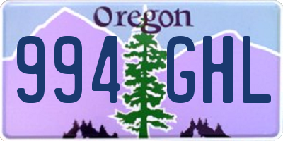 OR license plate 994GHL