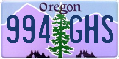 OR license plate 994GHS