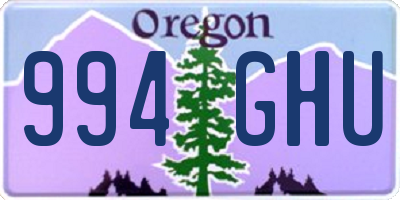 OR license plate 994GHU