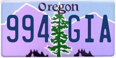 OR license plate 994GIA