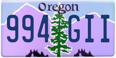 OR license plate 994GII