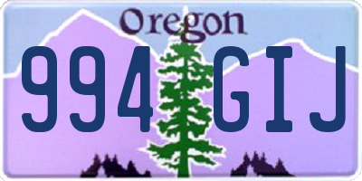 OR license plate 994GIJ