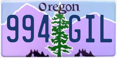 OR license plate 994GIL