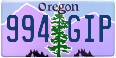 OR license plate 994GIP
