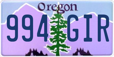 OR license plate 994GIR
