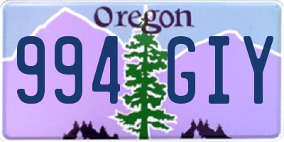 OR license plate 994GIY