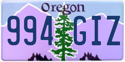 OR license plate 994GIZ