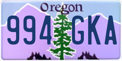 OR license plate 994GKA