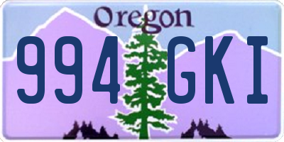 OR license plate 994GKI
