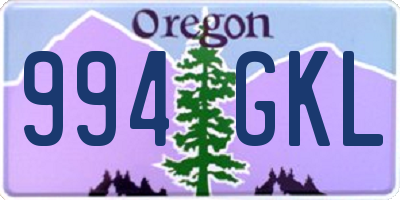 OR license plate 994GKL