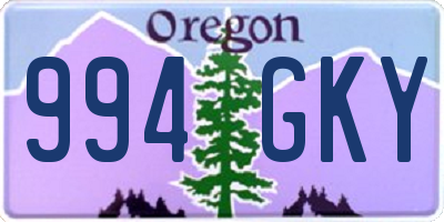 OR license plate 994GKY