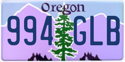 OR license plate 994GLB
