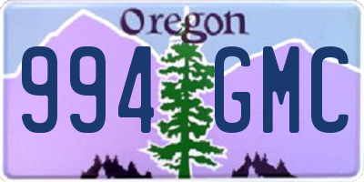 OR license plate 994GMC