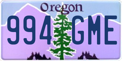 OR license plate 994GME