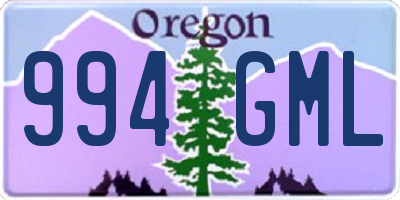 OR license plate 994GML