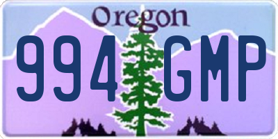 OR license plate 994GMP