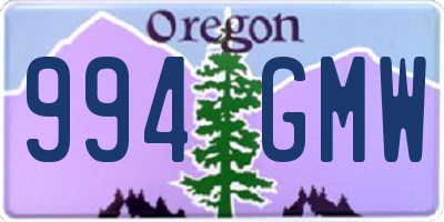 OR license plate 994GMW