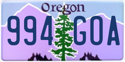 OR license plate 994GOA