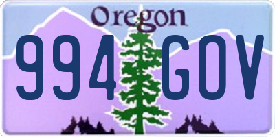 OR license plate 994GOV