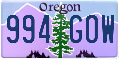 OR license plate 994GOW