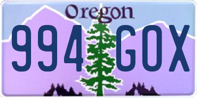 OR license plate 994GOX