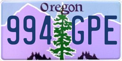 OR license plate 994GPE
